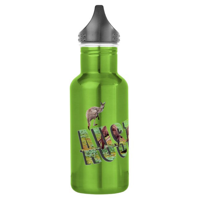 Australia, Logo, Roos, 532 Ml Water Bottle (Left)