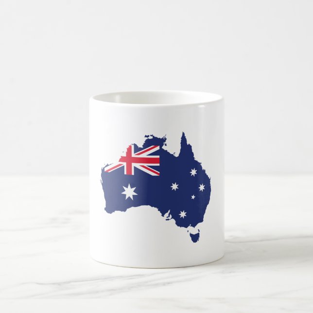 AUSTRALIA MAP AND FLAG BLUE COFFEE MUG (Center)