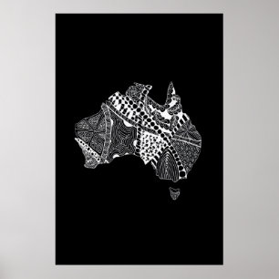 Australia Map Aussie Aussie Aussie Oi Oi Oi Poster