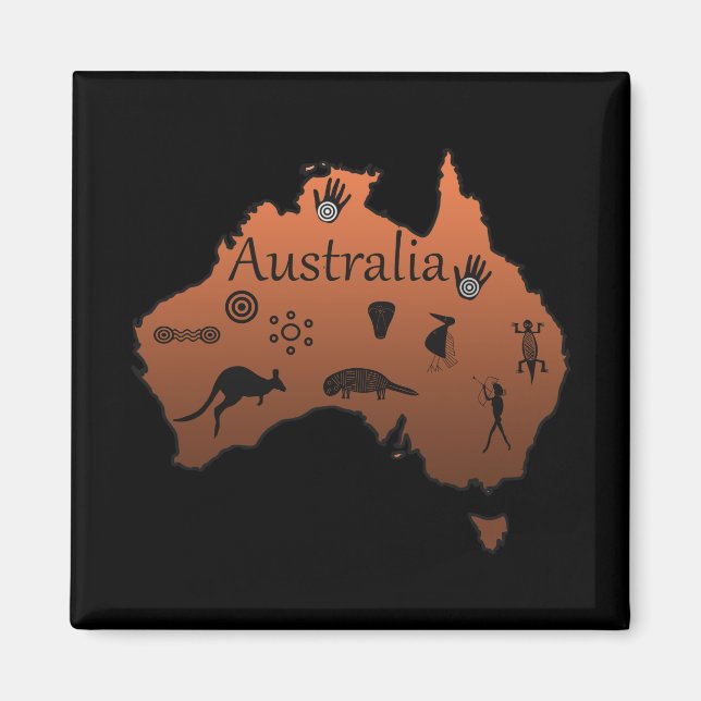 Australia map Australian continent Magnet (Front)