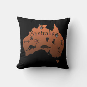 Australia map Australian continent Throw Pillow