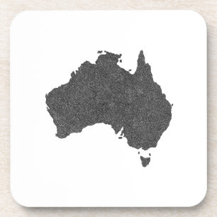 Australia Map Design with Hidden Borders Coaster