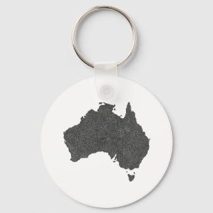 Australia Map Design with Hidden Borders Keychain