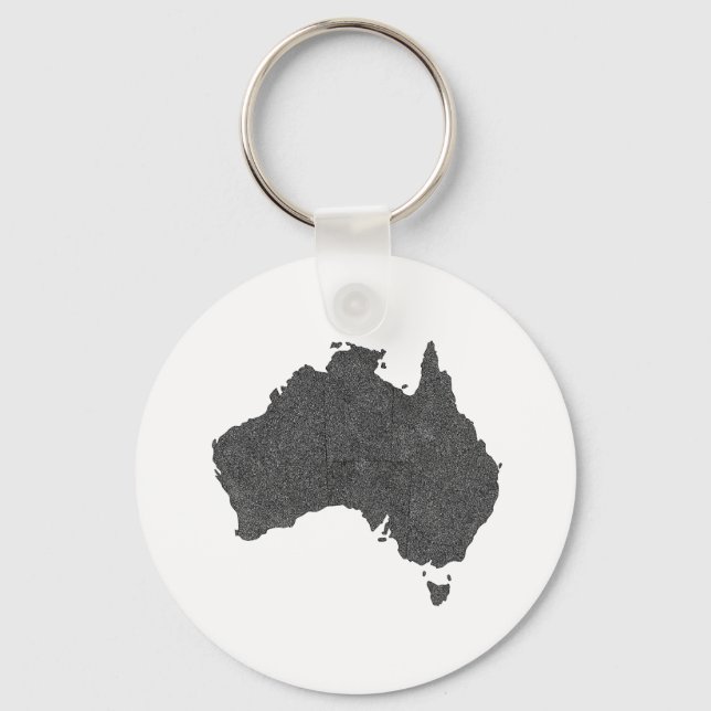 Australia Map Design with Hidden Borders Keychain (Front)
