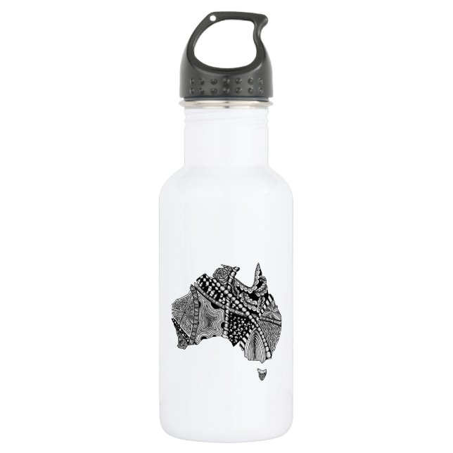 Australia Map Doodle 532 Ml Water Bottle (Front)