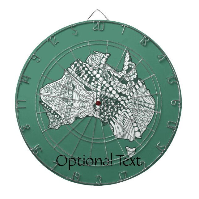 Australia Map Doodle Art Dartboard (Front)