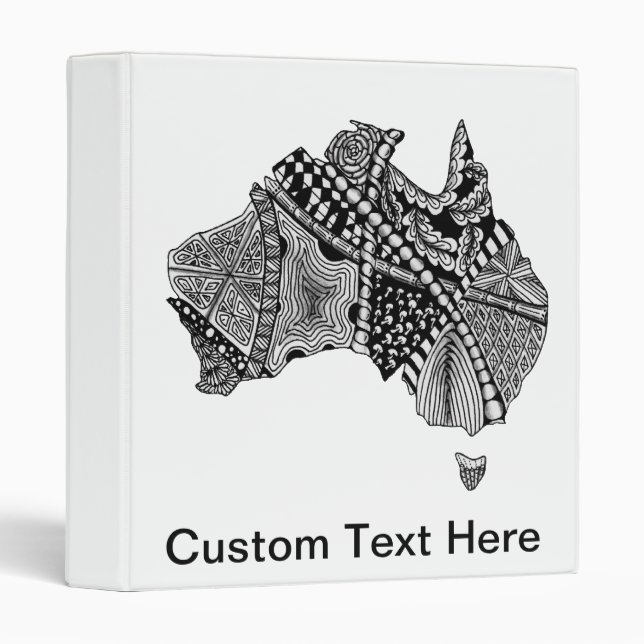 Australia Map Doodle Binder (Front/Spine)