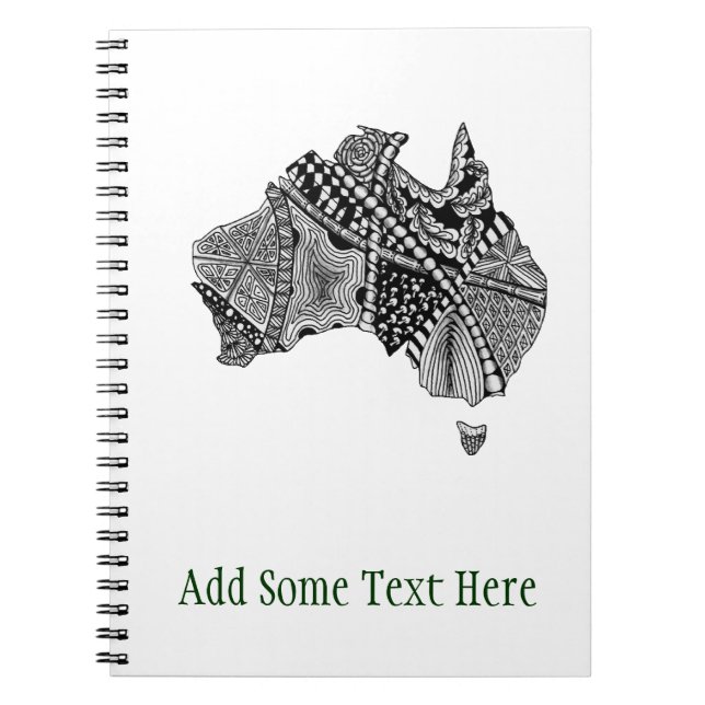 Australia Map Doodle Notebook (Front)