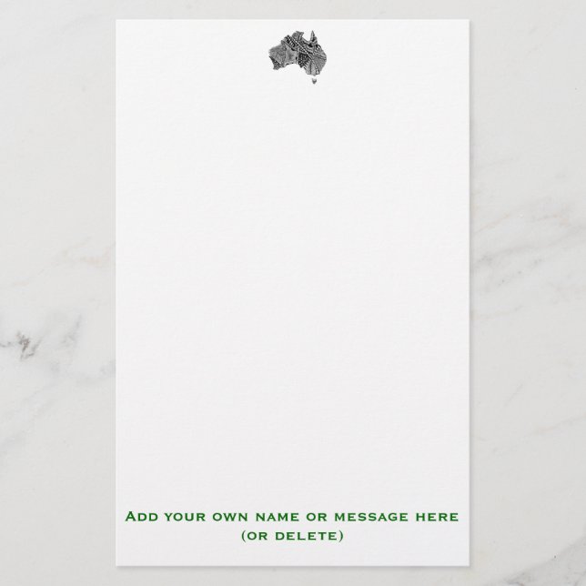 Australia Map Doodle Stationery (Front)