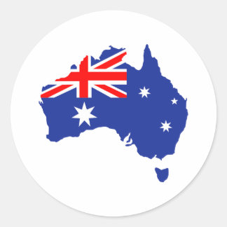 Australia map flag classic round sticker