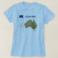 Australia Map + Flag + Title T-Shirt