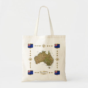 Australia Map + Flags Bag
