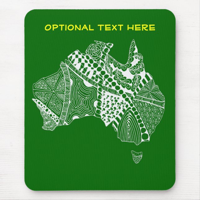 Australia Map Green and Gold Mouse Pad (Front)