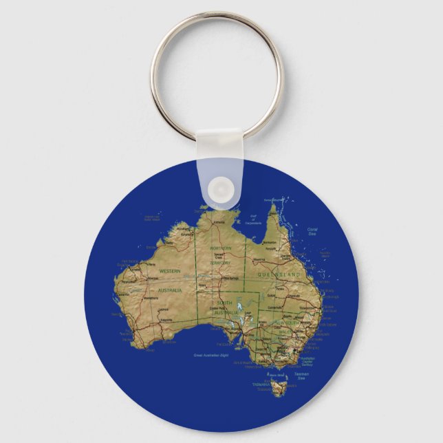Australia Map Keychain (Front)