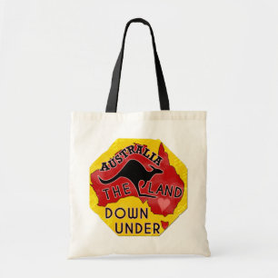Australia Map Land Down Under with Kangaroo Retro Tote Bag