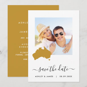 Australia Map Photo Wedding Save the Date Card