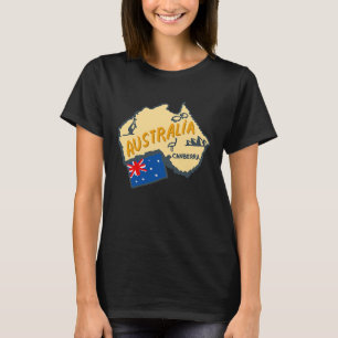 Australia Marking Flags Koala Boomerang Canberra T-Shirt