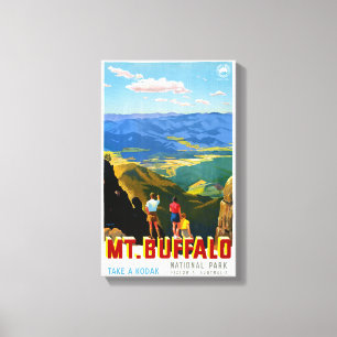 Australia Mt. Buffalo Vintage Travel Poster Canvas Print