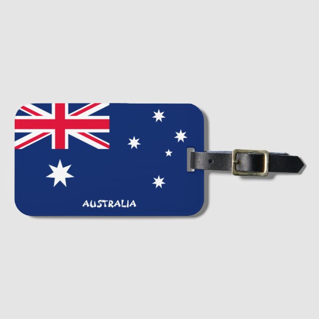 Australia National Flag Patriotic Luggage Tag (Front Horizontal)