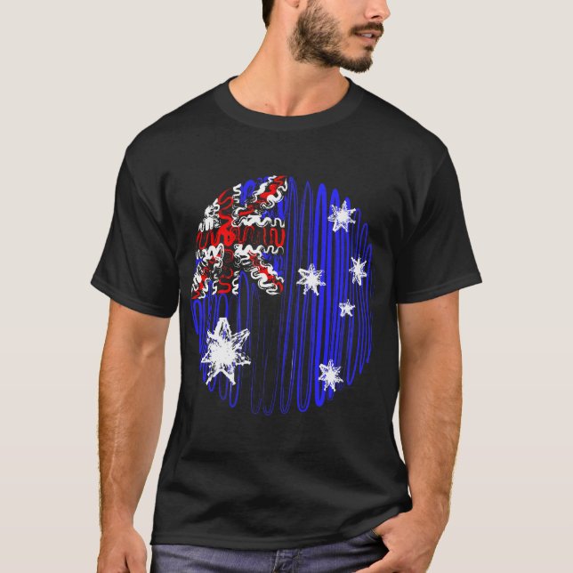 Australia on Black Tee Shirt (Front)