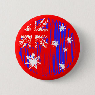 Australia on Red 2 Inch Round Button