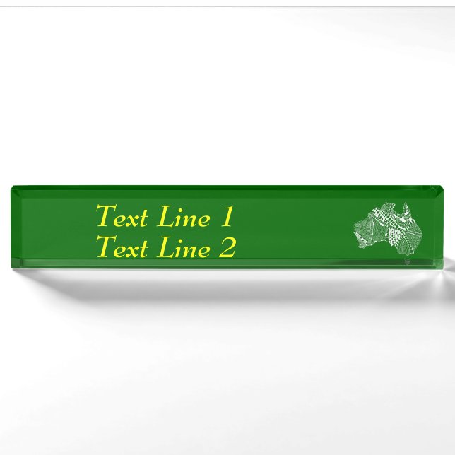 Australia Original Map Art, Choose Your Colour Nameplate (Front)