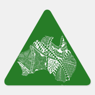 Australia Original Map Art, Choose Your Colour Triangle Sticker