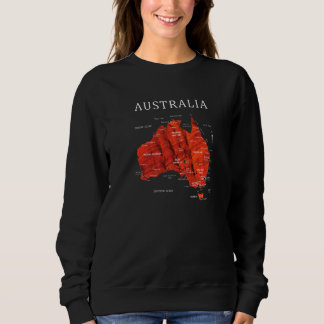 Australia Outback Ayers Rock Map Sweatshirt
