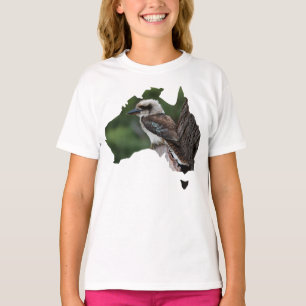 Australia Outline Laughing Kookaburra in a Tree T-Shirt