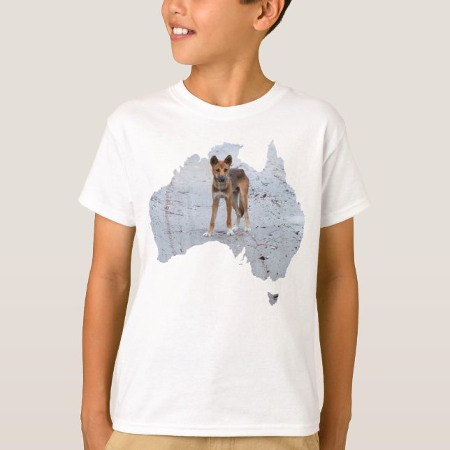 Australia Outline Shape Dingo Fraser Island T-Shirt (Front)
