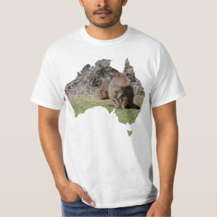 Australia Outline Shape Quokka Grass T-Shirt