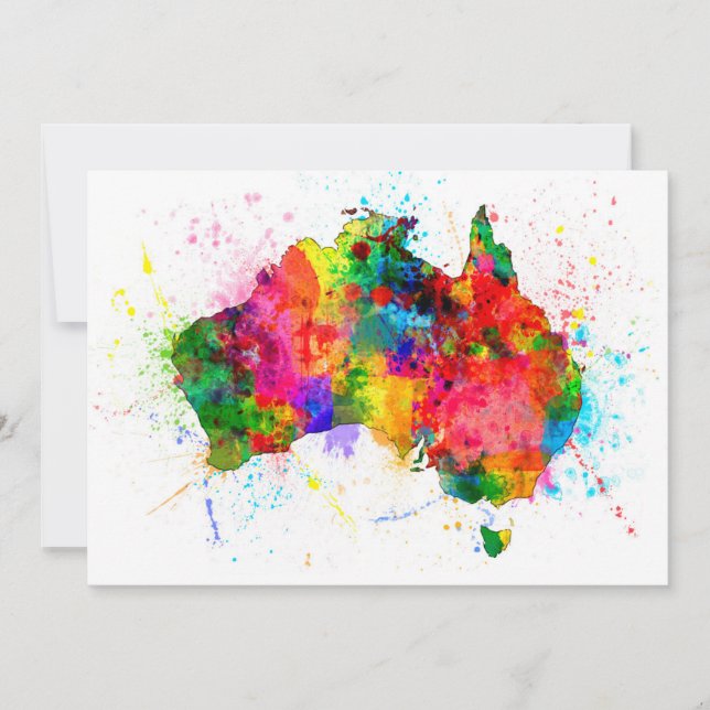 Australia Paint Splashes Map (Front)