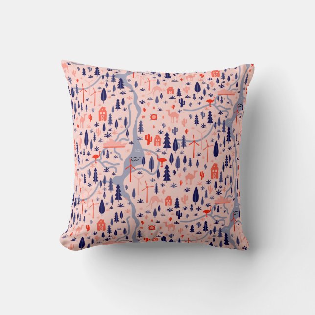 Australia pattern seamless design. Decoration text Throw Pillow (Front)