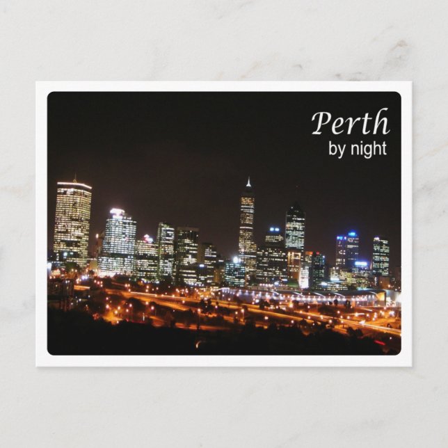 Australia -  Perth - By Night - Postcard (Front)