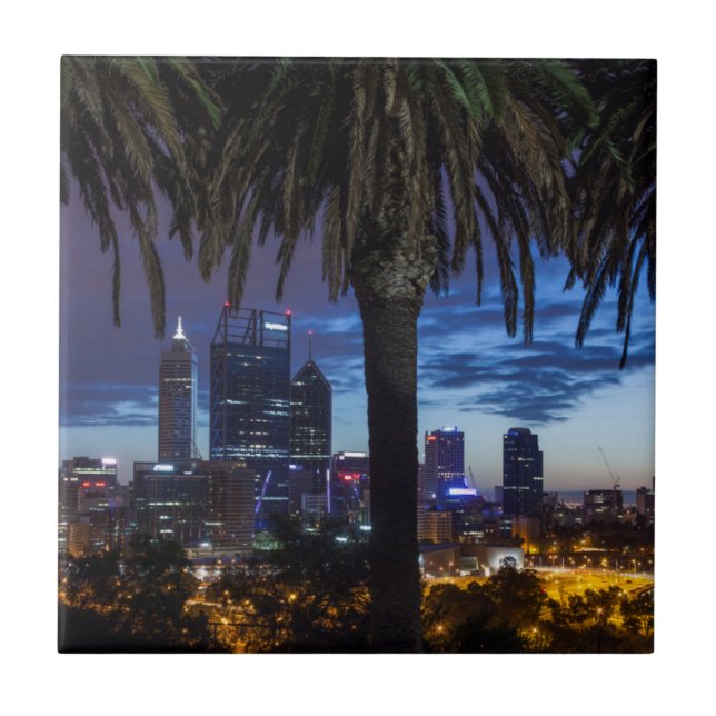 Australia, Perth, city skyline from Kings Park 2 Tile (Front)