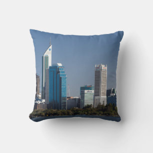 Australia, Perth, city skyline from Swan River Throw Pillow