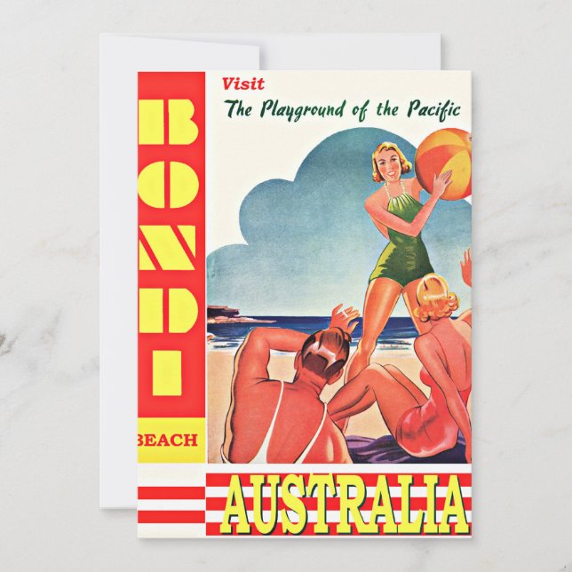 Australia-Playground of the Pacific, Bondi Beach Card (Front)