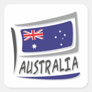 Australia  Pride X Flag Square Sticker
