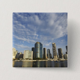 Australia, Queensland, Brisbane, Skyscrapers and 2 Inch Square Button
