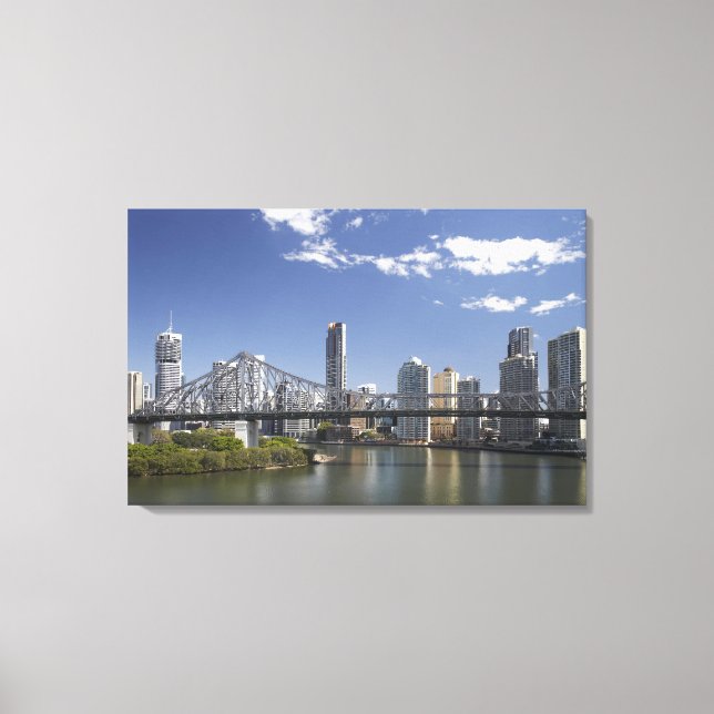 Australia, Queensland, Brisbane, Story Bridge, Canvas Print (Front)