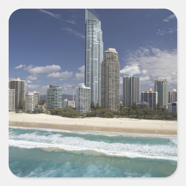 Australia, Queensland, Gold Coast, Surfers Square Sticker (Front)