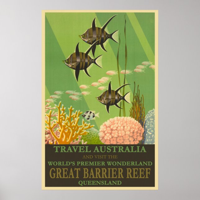 Australia Queensland, Great Barrier Reef Travel Poster (Front)