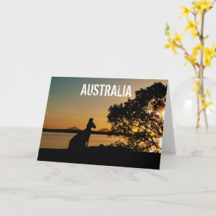 Australia Queensland Mountains Kangaroo Sunset Card