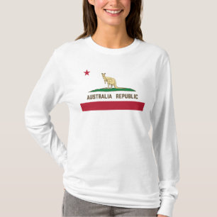 Australia Republic California Flag Kangaroo T-Shirt