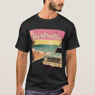 Australia Retro Beach Vacation Graphics Australian T-Shirt