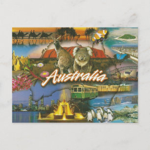 Australia Retro Tourist Postcard Vintage Travel