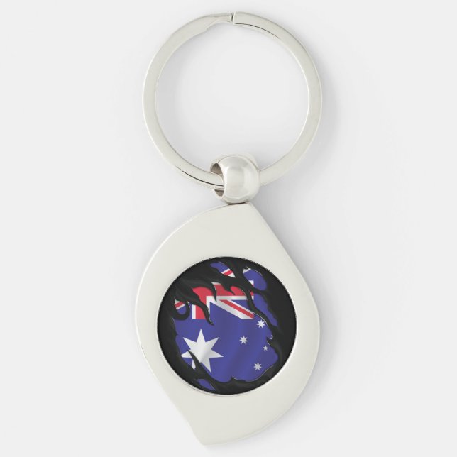 Australia Ripped Flag Keychain (Front)