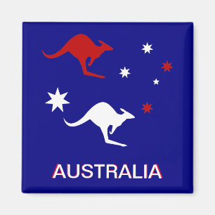 Australia Roo and Cross Fridge Magnet