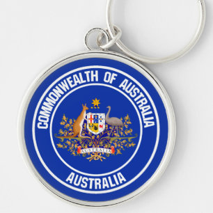 Australia Round Emblem Keychain