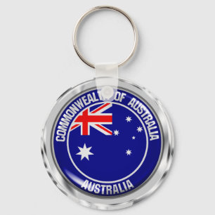 Australia Round Emblem Keychain